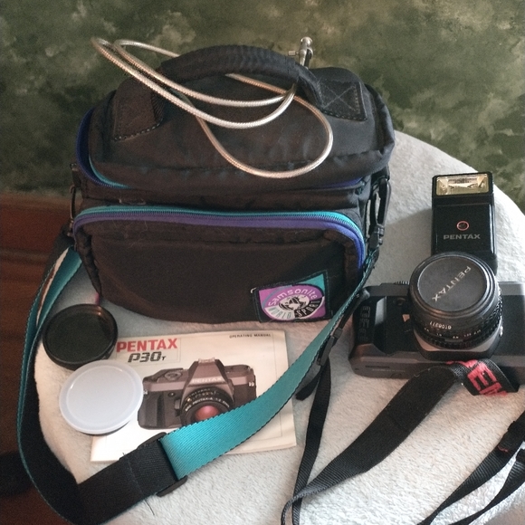 Pentax Other - Pentax Vintage Camera Bundle with Bag & accessories,Pentax P30 - A17